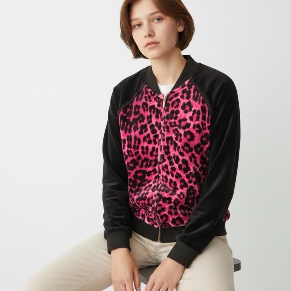 Juicy Couture Pink Leopard Print Jacket